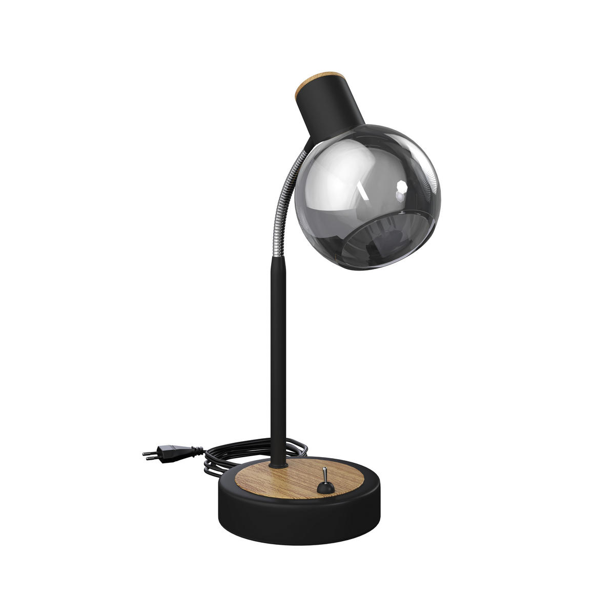 TISCHLEUCHTE 12/38 cm  - Eschefarben/Schwarz, Basics, Glas/Metall (12/38cm) - Novel