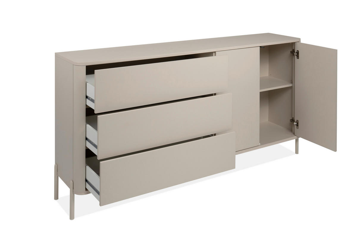 SIDEBOARD  175/88/38 cm 3 Schublade(n)  - Kaschmir, Design, Holzwerkstoff/Metall (175/88/38cm) - MID.YOU