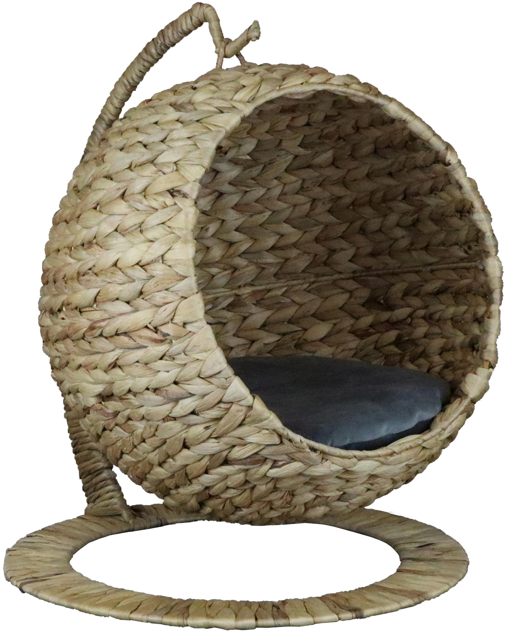 HAUSTIERSESSEL Wasserhyazinthe - Naturfarben/Grau, KONVENTIONELL, Naturmaterialien (40/43/47cm)
