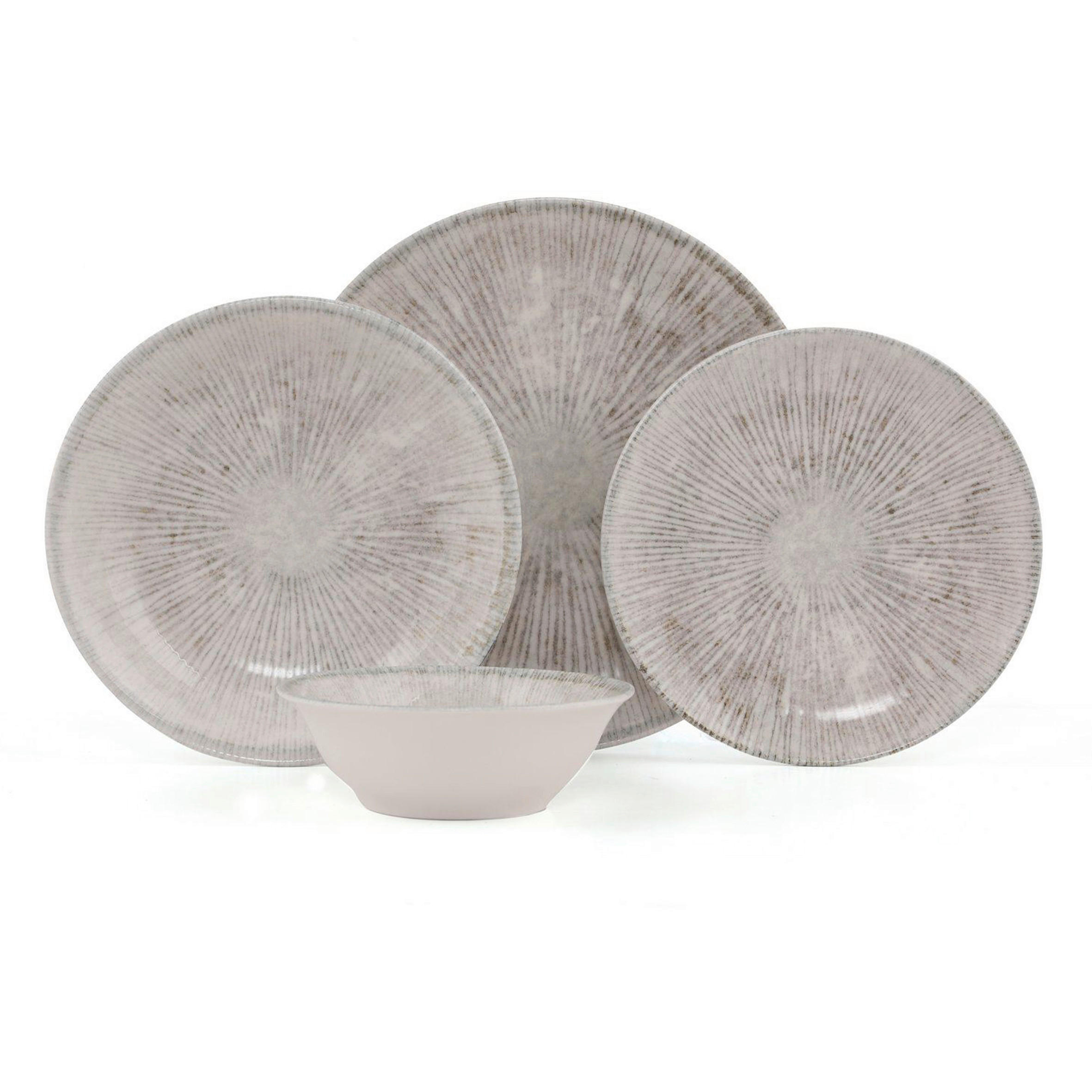 KOMBISERVICE Grau 24-teilig 6 Personen  - Grau, Basics, Keramik (20cm)
