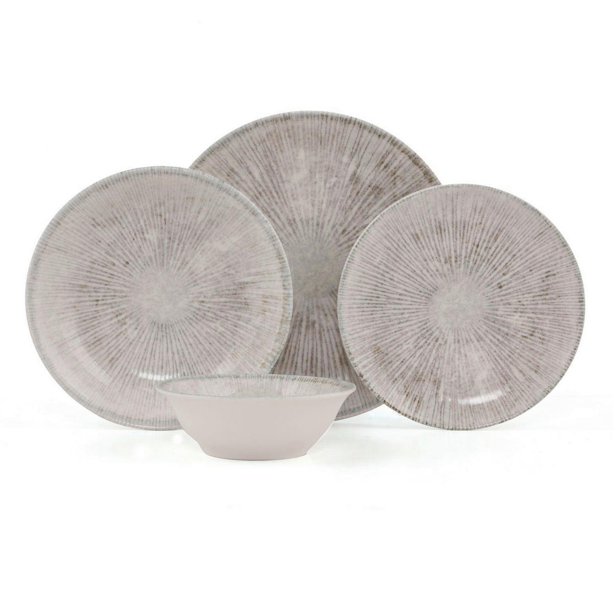 KOMBISERVICE Grau 24-teilig 6 Personen  - Grau, Basics, Keramik (20cm)