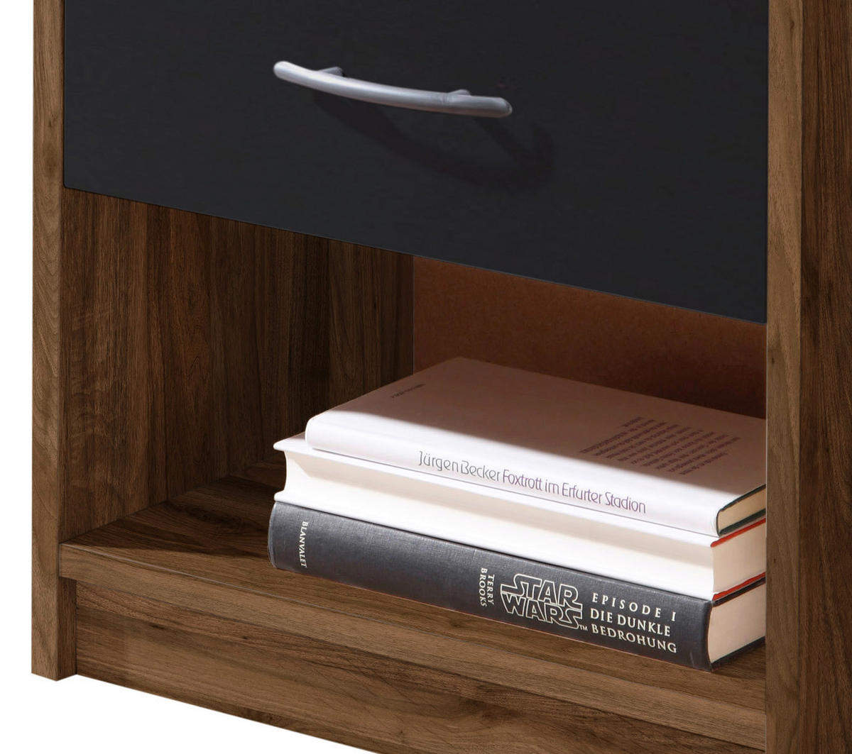NACHTSCHRANK 39/41/28 cm  - Silberfarben/Nussbaumfarben, Basics (39/41/28cm) - P & B