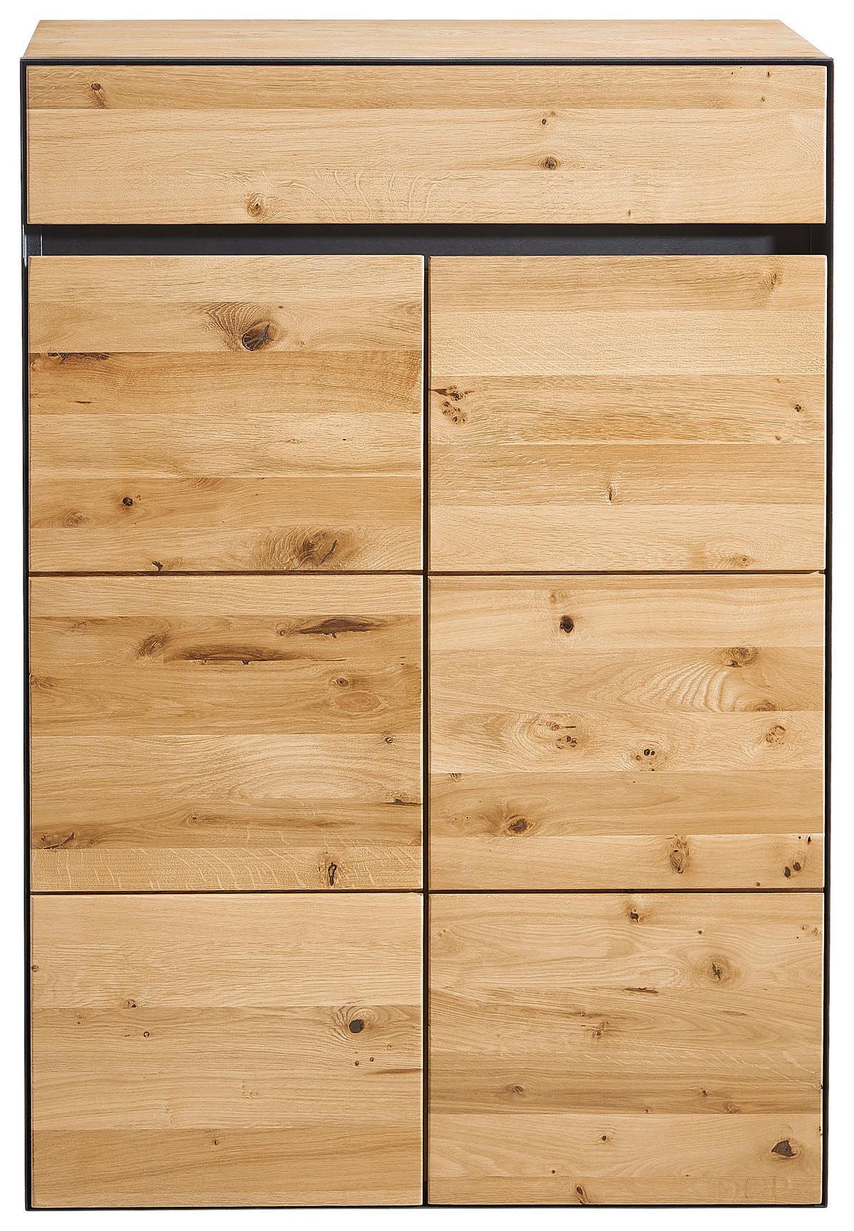KOMMODE , 82/119/38 cm, 1 Schublade(n)  - Eichefarben/Anthrazit, KONVENTIONELL, Holz/Holzwerkstoff (82/119/38cm) - Linea Natura