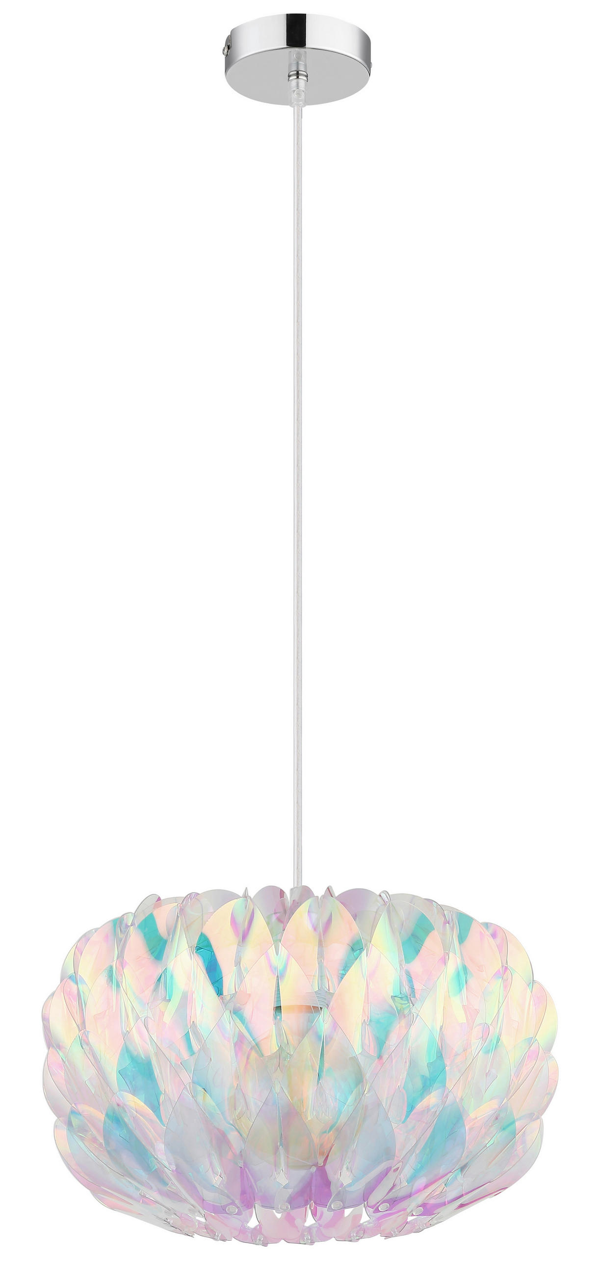 HÄNGELEUCHTE Juana 35/120 cm  - Klar/Chromfarben, Design, Kunststoff/Metall (35/120cm) - Globo