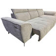 ECKSOFA Taupe Cord  - Taupe/Schwarz, KONVENTIONELL, Textil/Metall (290/196cm) - Carryhome