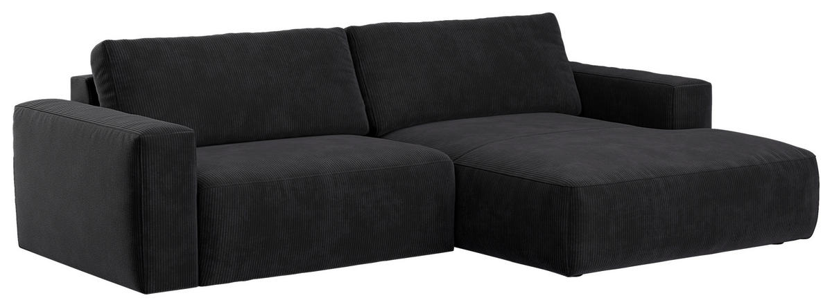 ECKSOFA in Mikrofaser Dunkelbraun  283/175 cm  - Dunkelbraun/Schwarz, MODERN, Kunststoff/Textil (283/175cm) - MID.YOU