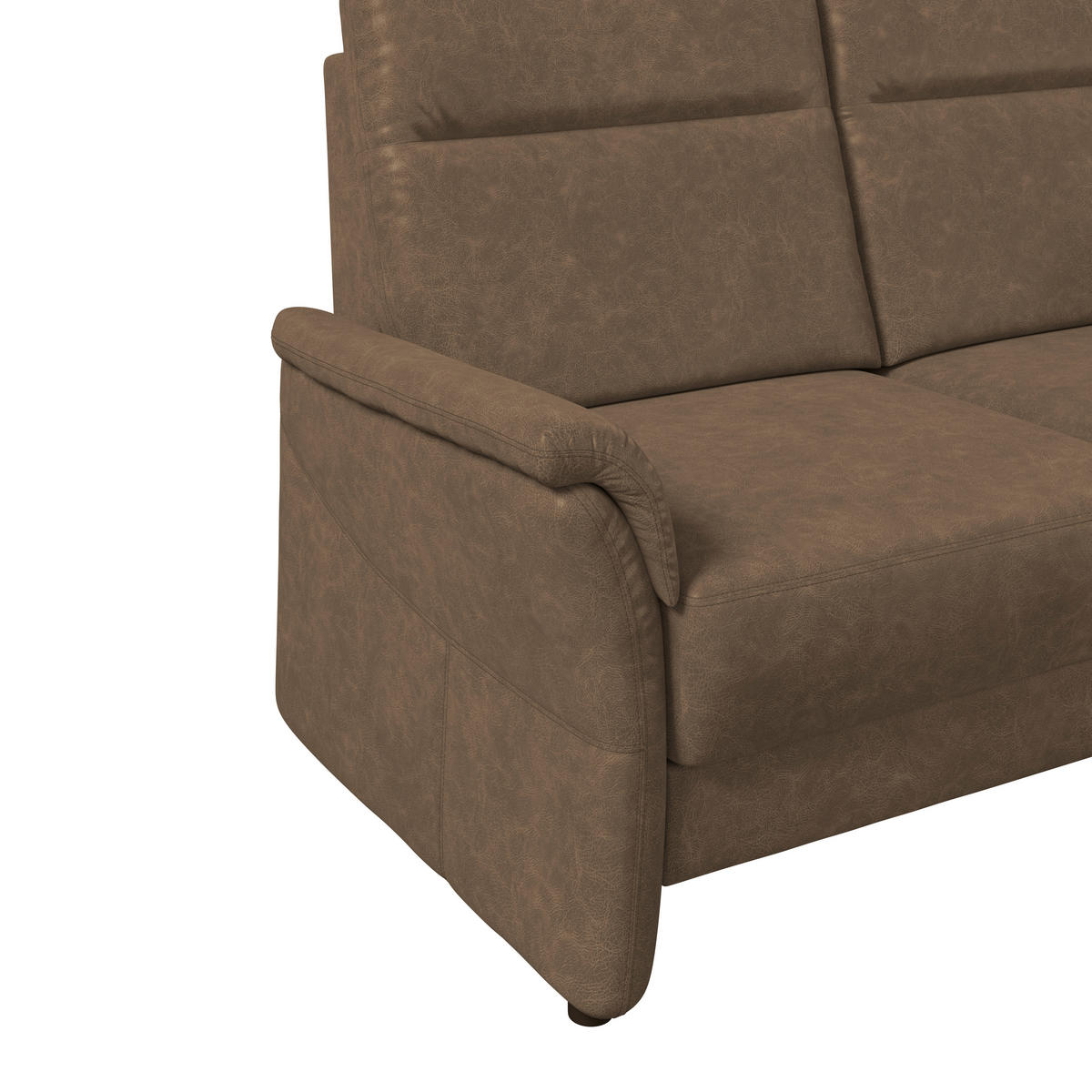 2,5-SITZER Mikrofaser Braun  - Schwarz/Braun, Konventionell, Kunststoff/Textil (170/99/91cm) - Elegando