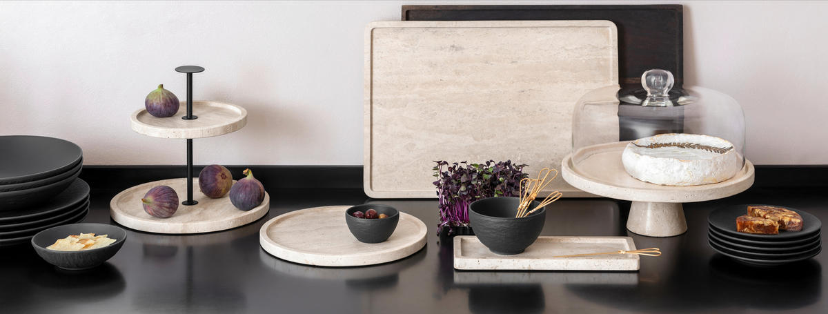 SERVIERPLATTE    - Sandfarben, Design, Stein (24,5/2cm) - Villeroy & Boch