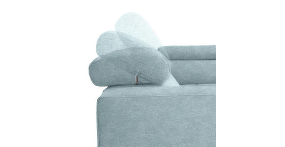 ECKSOFA  in Mikrofaser Hellblau  301/207 cm  - Schwarz/Hellblau, Design, Textil/Metall (301/207cm) - Xora