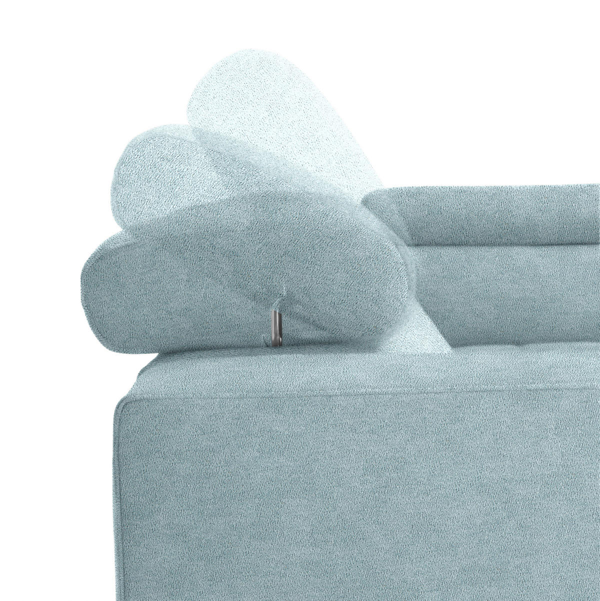 ECKSOFA in Mikrofaser Hellblau  301/207 cm  - Schwarz/Hellblau, Design, Textil/Metall (301/207cm) - Xora