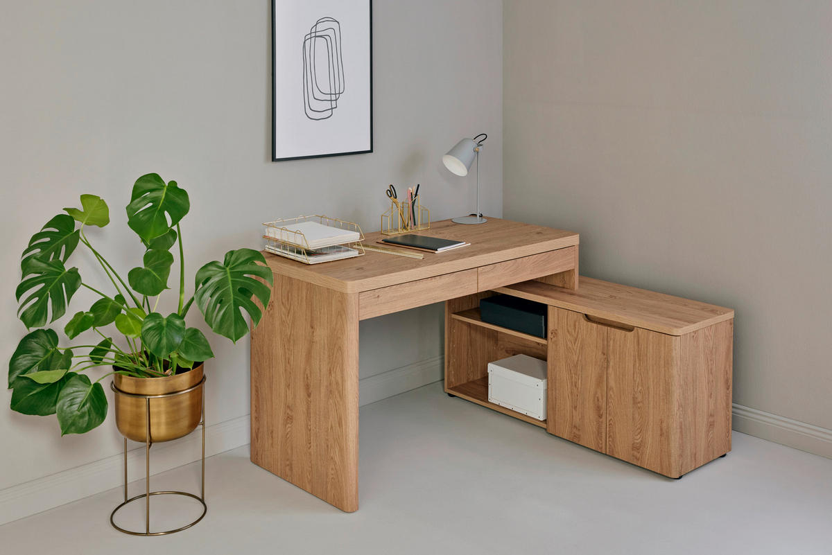 ECKSCHREIBTISCH 140/118/76 cm  in Eichefarben  - Eichefarben, Modern, Holzwerkstoff (140/118/76cm) - Livetastic