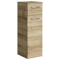 SEITENSCHRANK 30/90,5/33 cm  - Chromfarben/Eichefarben, KONVENTIONELL, Glas/Holzwerkstoff (30/90,5/33cm) - Sadena