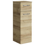 SEITENSCHRANK 30/90,5/33 cm  - Chromfarben/Eichefarben, KONVENTIONELL, Glas/Holzwerkstoff (30/90,5/33cm) - Xora