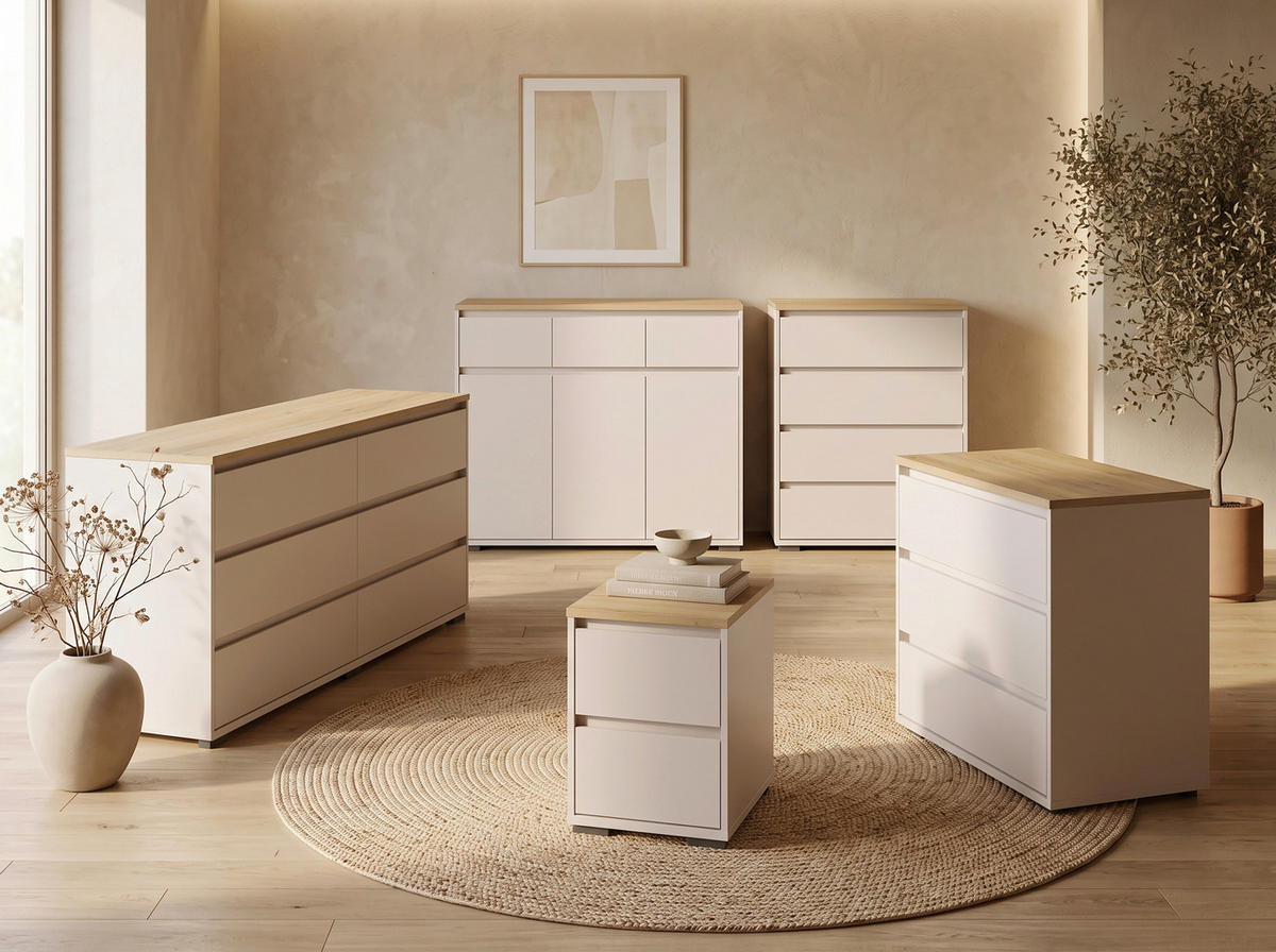 NACHTSCHRANK 40,1/54,8/48 cm  - Kaschmir/Eichefarben, Design, Holzwerkstoff/Kunststoff (40,1/54,8/48cm) - Carryhome