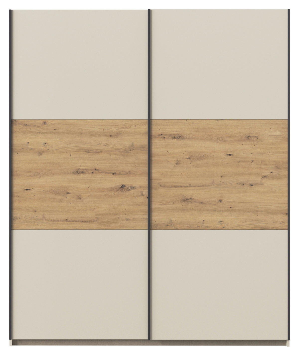 SCHWEBETÜRENSCHRANK in Champagner, Eiche Artisan  - Champagner/Eiche Artisan, Modern, Holzwerkstoff/Metall (175/210/59cm) - Rauch Möbel