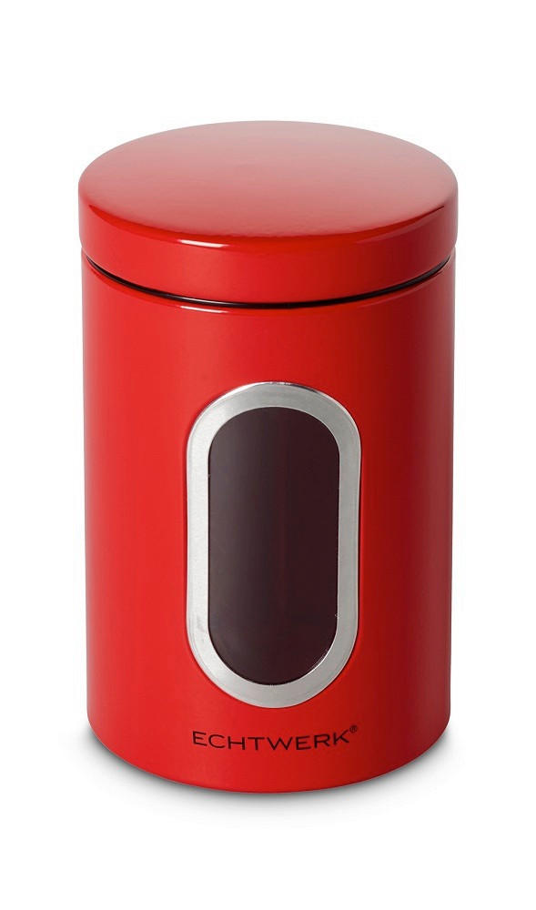 VORRATSDOSE 1,4 l  - Rot, MODERN, Metall (12/18/12cm) - Echtwerk