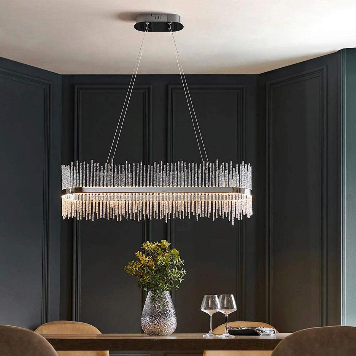 PENDELLEUCHTE Endon Adriel 95/25/45-165 cm   - Chromfarben, LIFESTYLE, Metall (95/25/45-165cm) - ENDON
