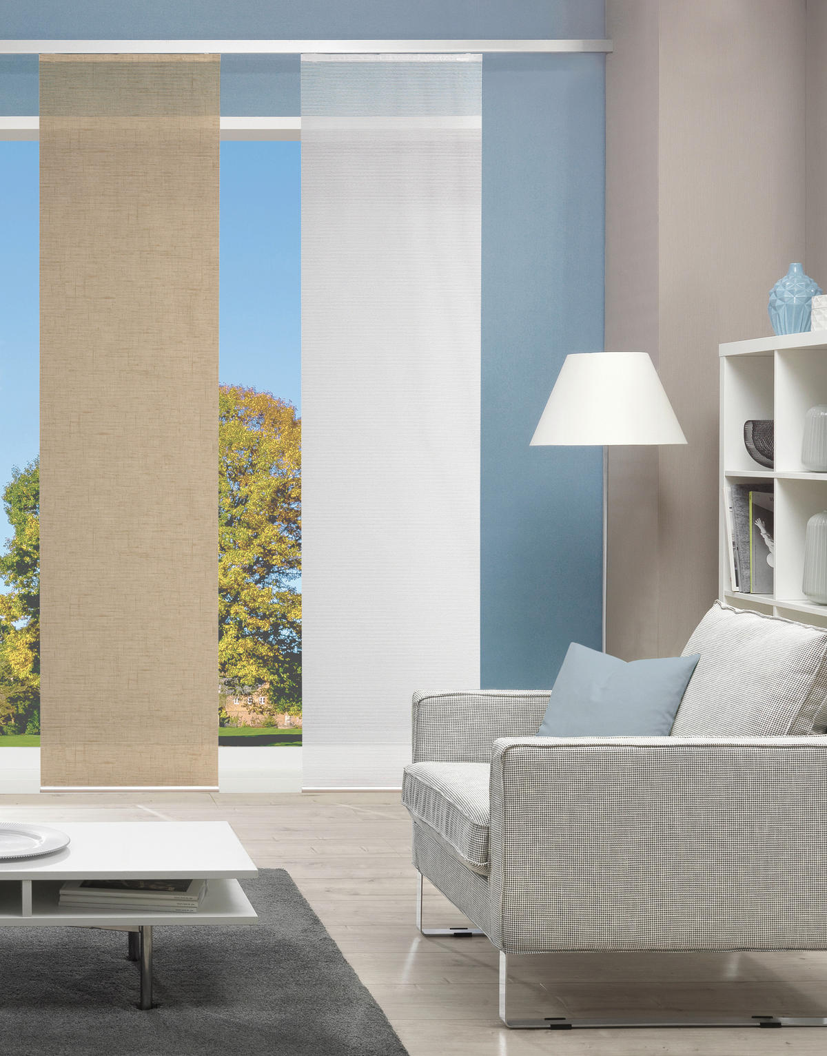 FLÄCHENVORHANG   halbtransparent   60/260 cm  - Sandfarben, Basics, Textil (60/260cm)