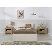 POLSTERBETT 120/200 cm,  in Naturfarben, Matratze, Lattenrost, Bettkasten, H2 = mittel  - Naturfarben, Modern, Holz/Kunststoff (120/200cm) - Livetastic