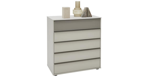 KOMMODE Braun, Grau - Alufarben/Schwarz, Design, Glas/Kunststoff (80/86/43cm) - Dieter Knoll