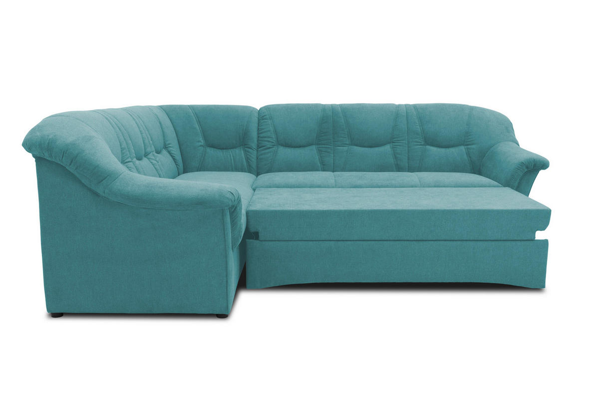 ECKSOFA Petrol Mikrofaser  - Petrol/Schwarz, KONVENTIONELL, Kunststoff/Textil (190/240cm) - MID.YOU