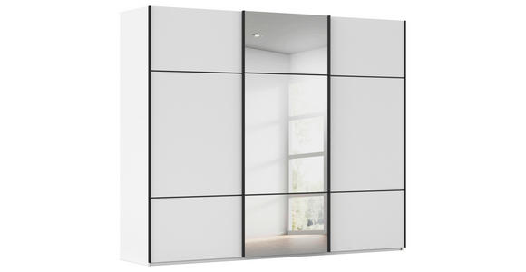 SCHWEBETÜRENSCHRANK  in Weiß  - Schwarz/Weiß, KONVENTIONELL, Glas/Holzwerkstoff (301/223/68cm) - Novel