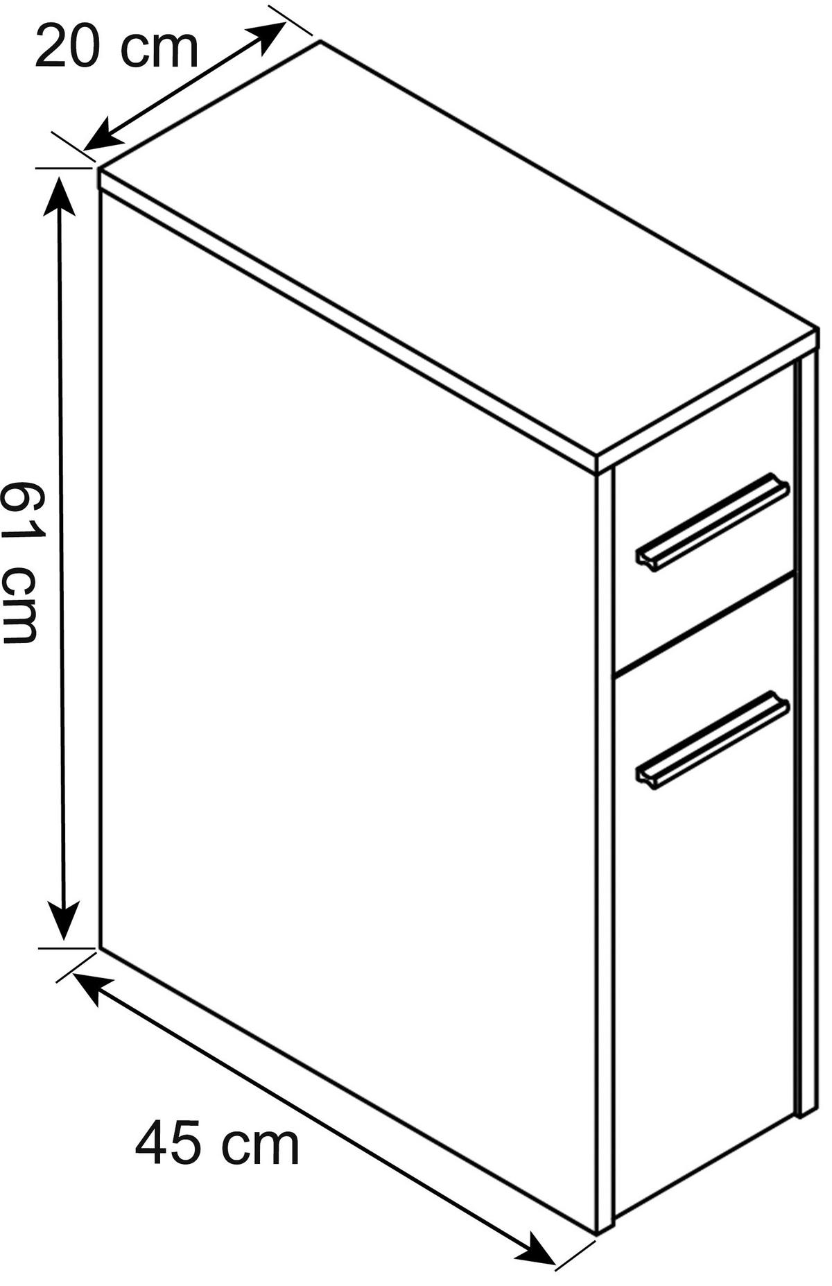 UNDERSKÅP  - vit/grå, Modern, trämaterial/plast (19,9/61,4/45cm) - MID.YOU