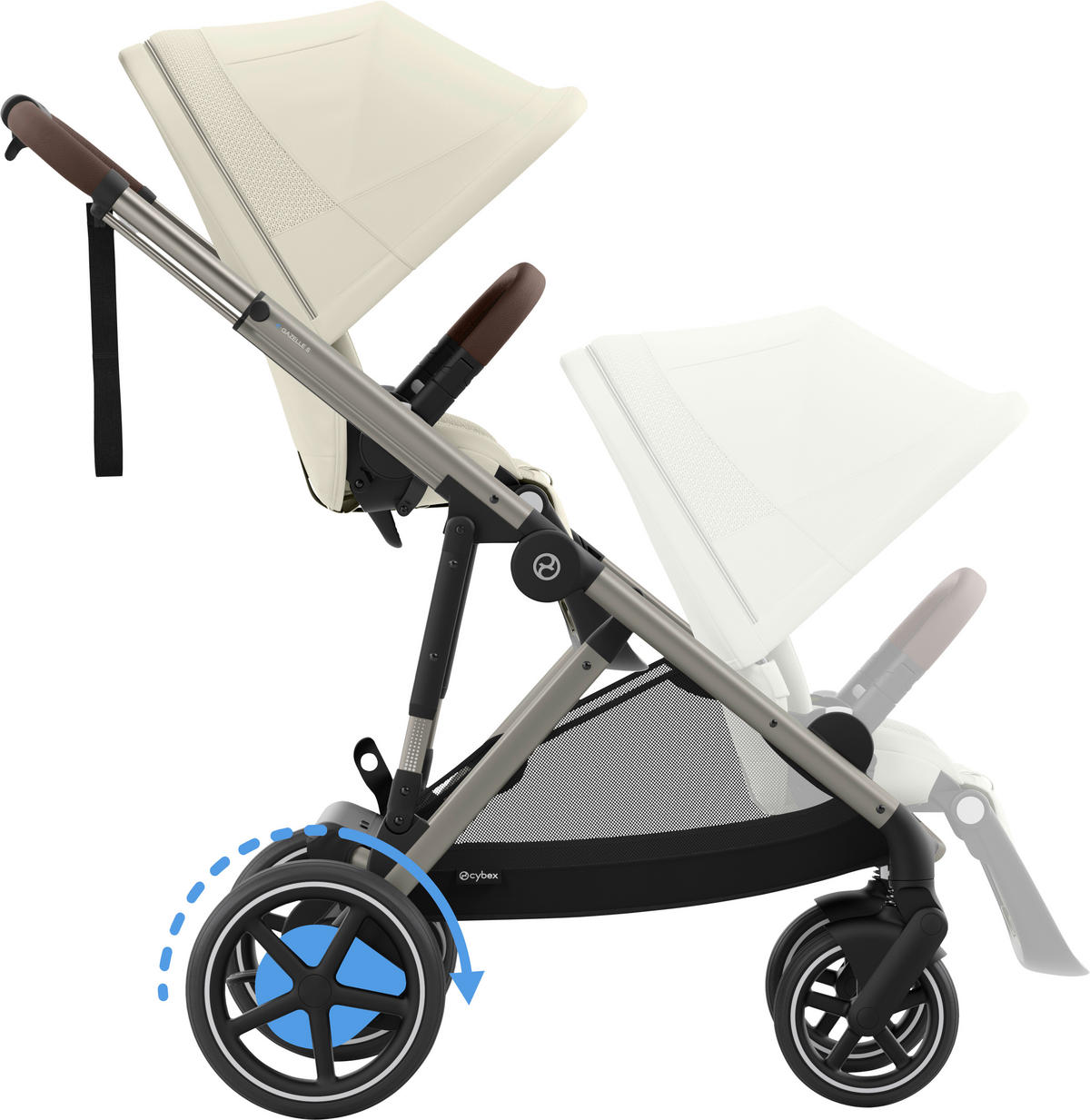 KINDERWAGEN E-GAZELLE S  - Taupe, Design, Kunststoff/Metall (94.5/66/100cm) - Cybex