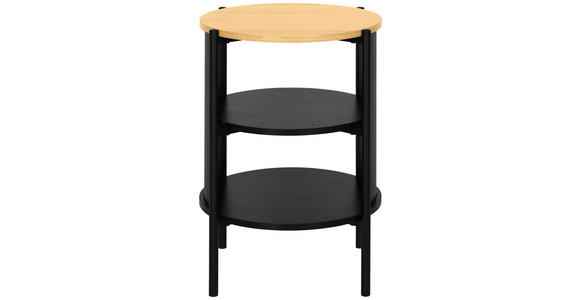 BEISTELLTISCH 44/44/60 cm Naturfarben, Schwarz rund - Schwarz/Naturfarben, Trend, Holzwerkstoff/Metall (44/44/60cm) - Xora