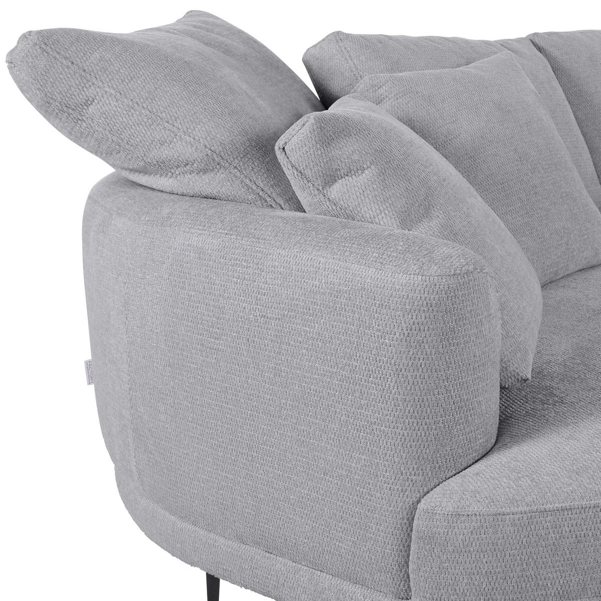 ECKSOFA in Chenille Grau  - Schwarz/Grau, Konventionell, Textil/Metall (140/275cm) - Carryhome