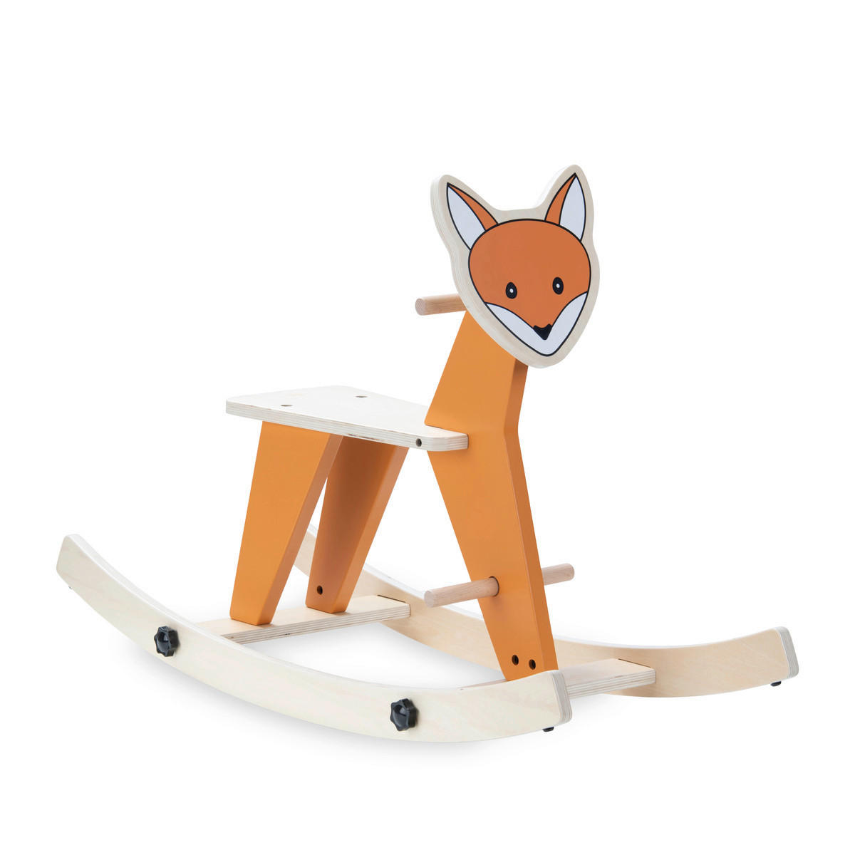SCHAUKELTIER ROCK N SWING  - Naturfarben/Orange, Basics, Holz (32,5/55/82cm) - Hauck