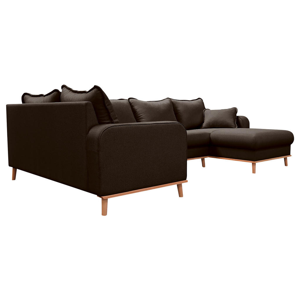 Thumbnail - Livetastic Wohnlandschaft Beata, Dunkelbraun, Textil, Buche, Füllung: Schaumstoffflocken,Schaumstoffflocken, U-Form, 296...