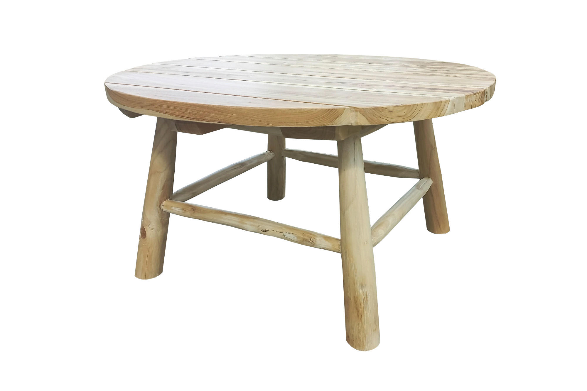 COUCHTISCH Teakholz massiv 80/80/41 cm rund Naturfarben  - Naturfarben, Design, Holz (80/80/41cm) - Livetastic