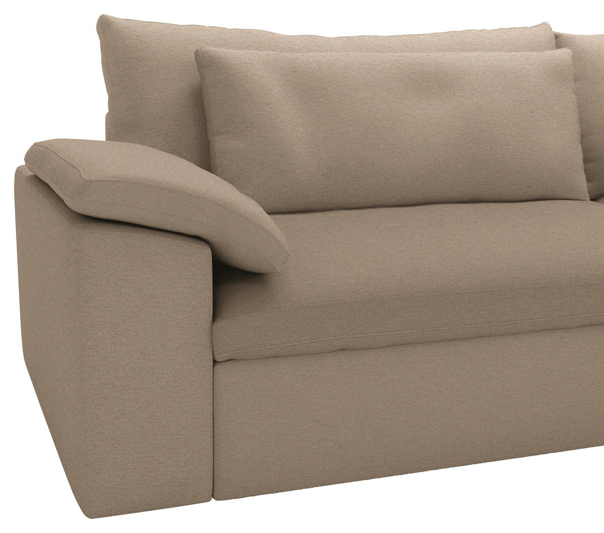 ECKSOFA Flachgewebe Beige  - Beige/Schwarz, Modern, Kunststoff/Textil (306/198cm) - Carryhome