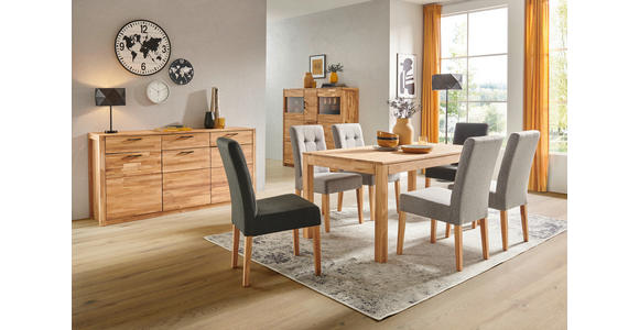 STUHL Webstoff Anthrazit - Eichefarben/Anthrazit, KONVENTIONELL, Holz/Textil (48/95/61cm) - Carryhome