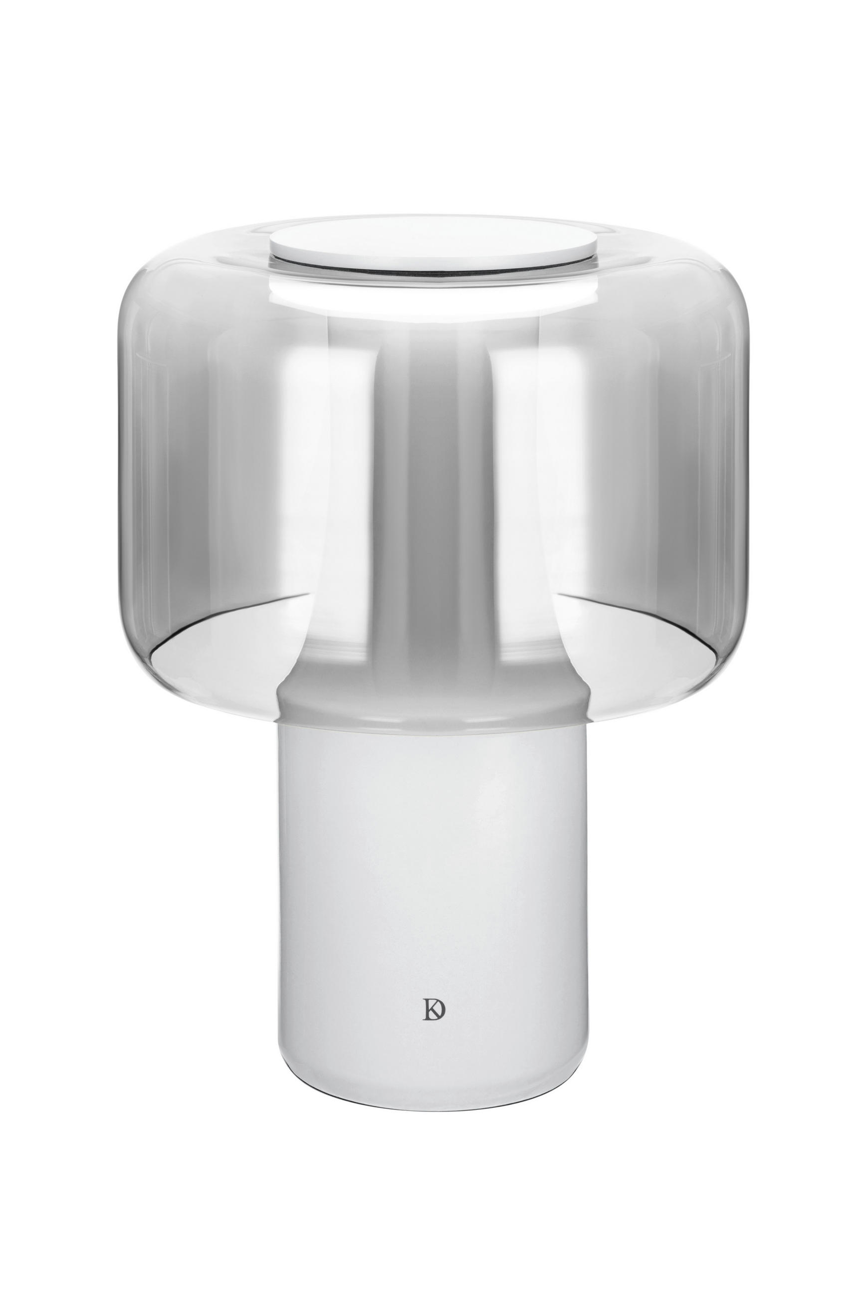 STOLNÁ LED LAMPA, dotykový stmievač, 28/38,4 cm  - sivá, Design, kov/sklo (28/38,4cm) - Dieter Knoll