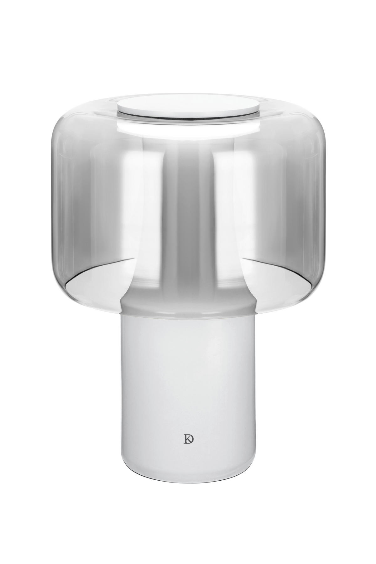 LED-TISCHLEUCHTE Akiba 28/38,4 cm   - Grau, Design, Glas/Keramik (28/38,4cm) - Dieter Knoll
