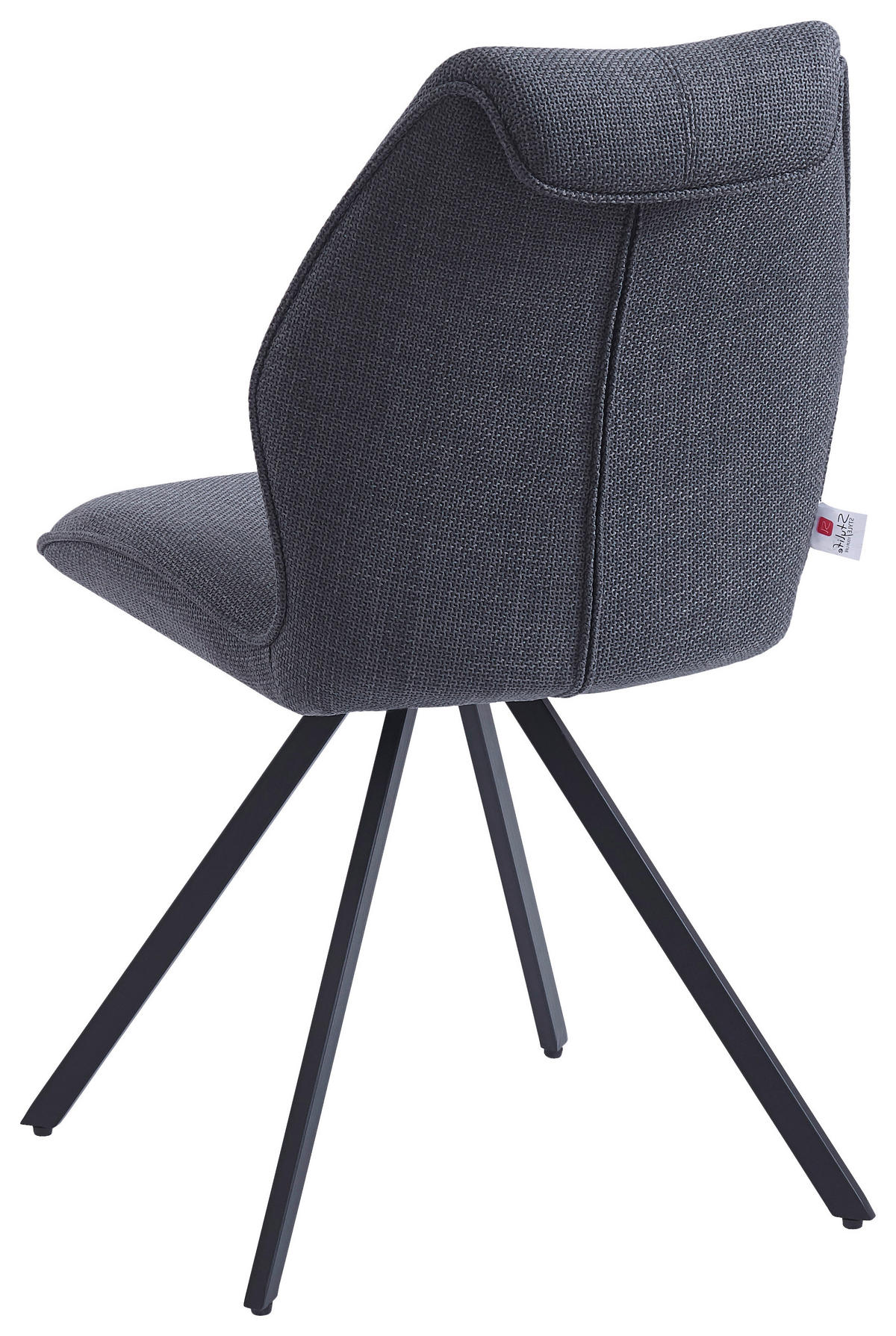 STUHL  in Eisen Webstoff Metall, Textil  - Schwarz/Grau, MODERN, Textil/Metall (47/88,5/62cm) - Stylife