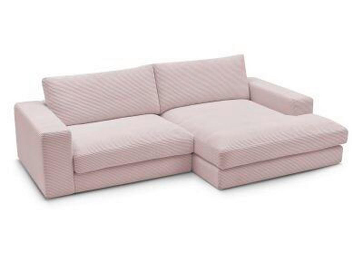 ECKSOFA  LEONARD Lila Cord  - Lila/Schwarz, MODERN, Kunststoff/Textil (274/159cm)