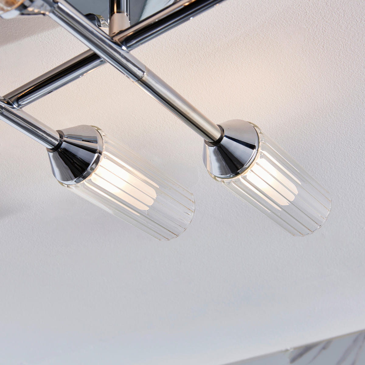 BADEZIMMER-DECKENLEUCHTE  67/12 cm    - Klar/Schwarz, KONVENTIONELL, Glas (67/12cm) - ENDON