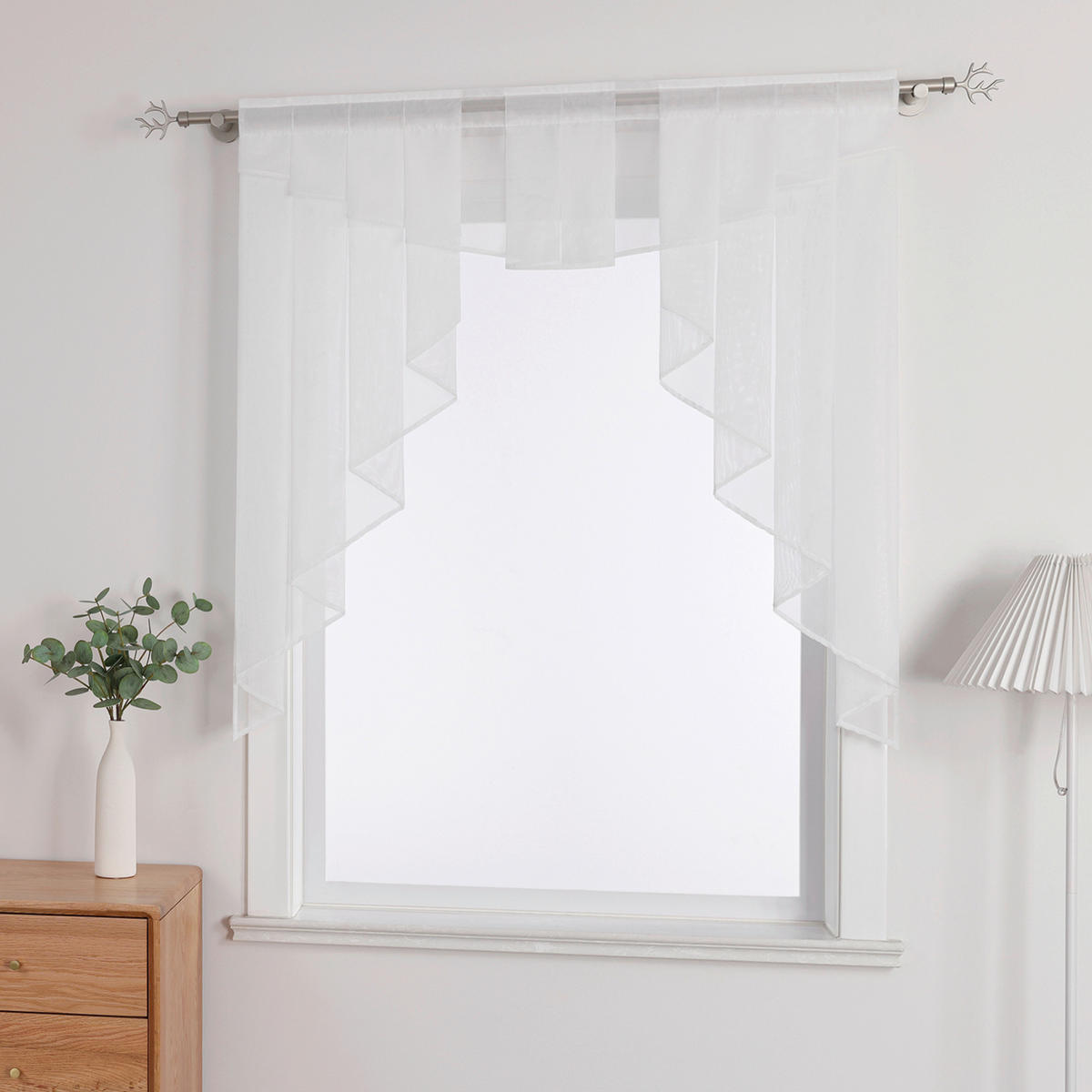KURZGARDINE   80/80 cm   - Weiß, Basics, Textil (80/80cm) - Joyswahl
