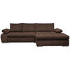 ECKSOFA Braun Flachgewebe  - Chromfarben/Braun, Design, Kunststoff/Textil (294/173cm) - Carryhome