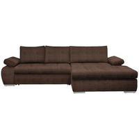 SAROKKANAPÉ textil barna  - krómszínű/barna, Design, műanyag/textil (294/173cm) - Carryhome