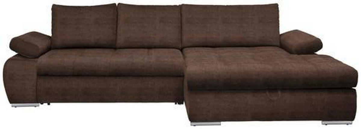 SAROKKANAPÉ textil barna  - krómszínű/barna, Design, műanyag/textil (294/173cm) - Carryhome