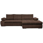 ECKSOFA Braun Flachgewebe  - Chromfarben/Braun, Design, Kunststoff/Textil (294/173cm) - Carryhome