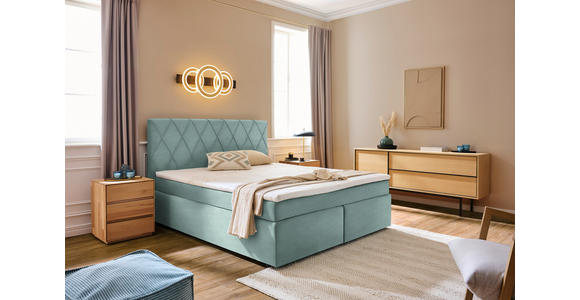 BOXSPRINGBETT 180/200 cm in Mintgrün - Schwarz/Mintgrün, Design, Kunststoff/Textil (180/200cm) - Xora