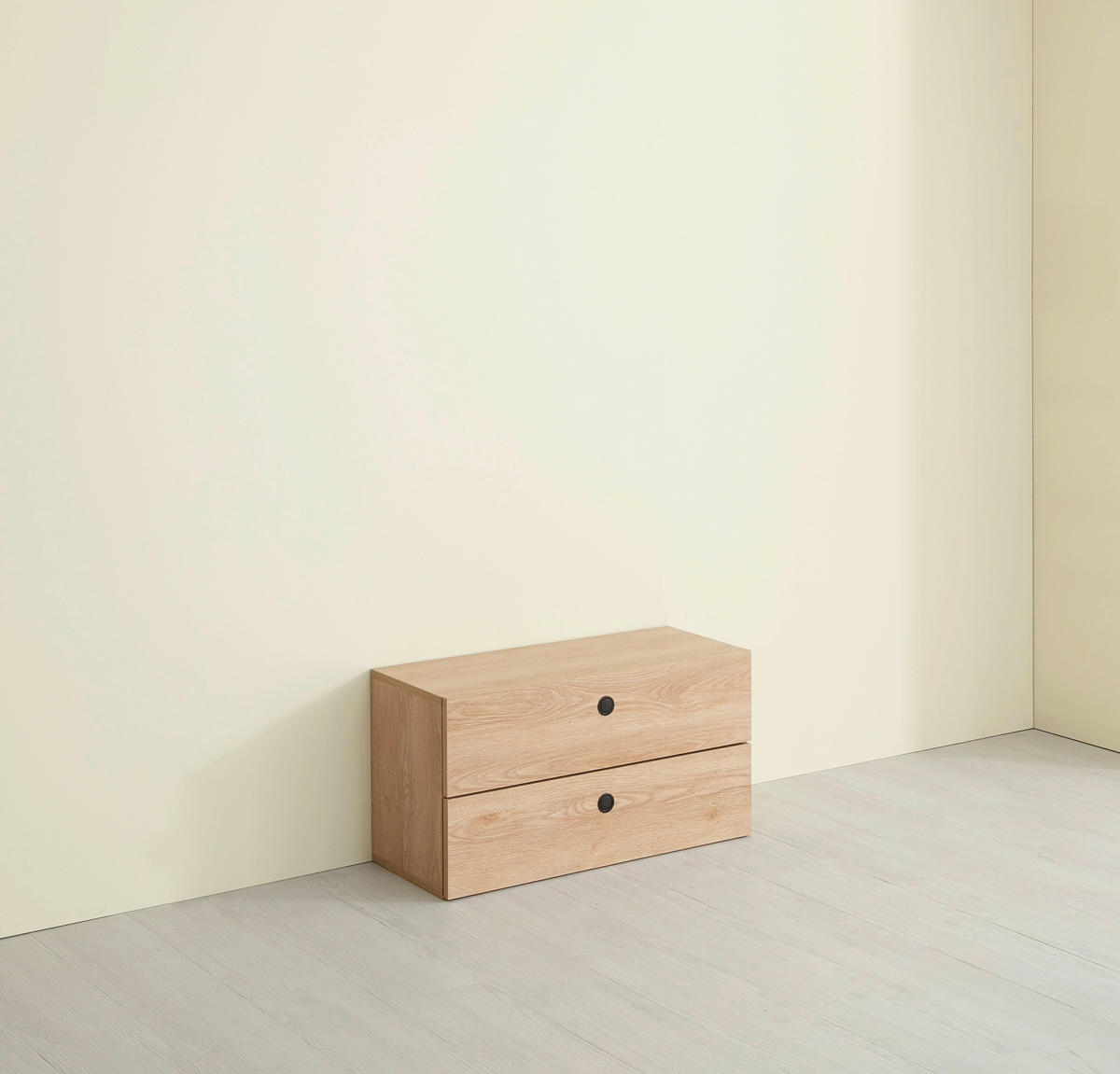 SCHUBLADENSET 80/44/32 cm   - Schwarz/Naturfarben, Design, Holzwerkstoff/Metall (80/44/32cm) - Livetastic