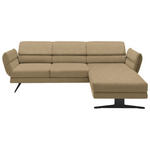 ECKSOFA in Flachgewebe Senfgelb  279-327/176-217 cm  - Senfgelb/Schwarz, Design, Textil/Metall (279-327/176-217cm) - Dieter Knoll