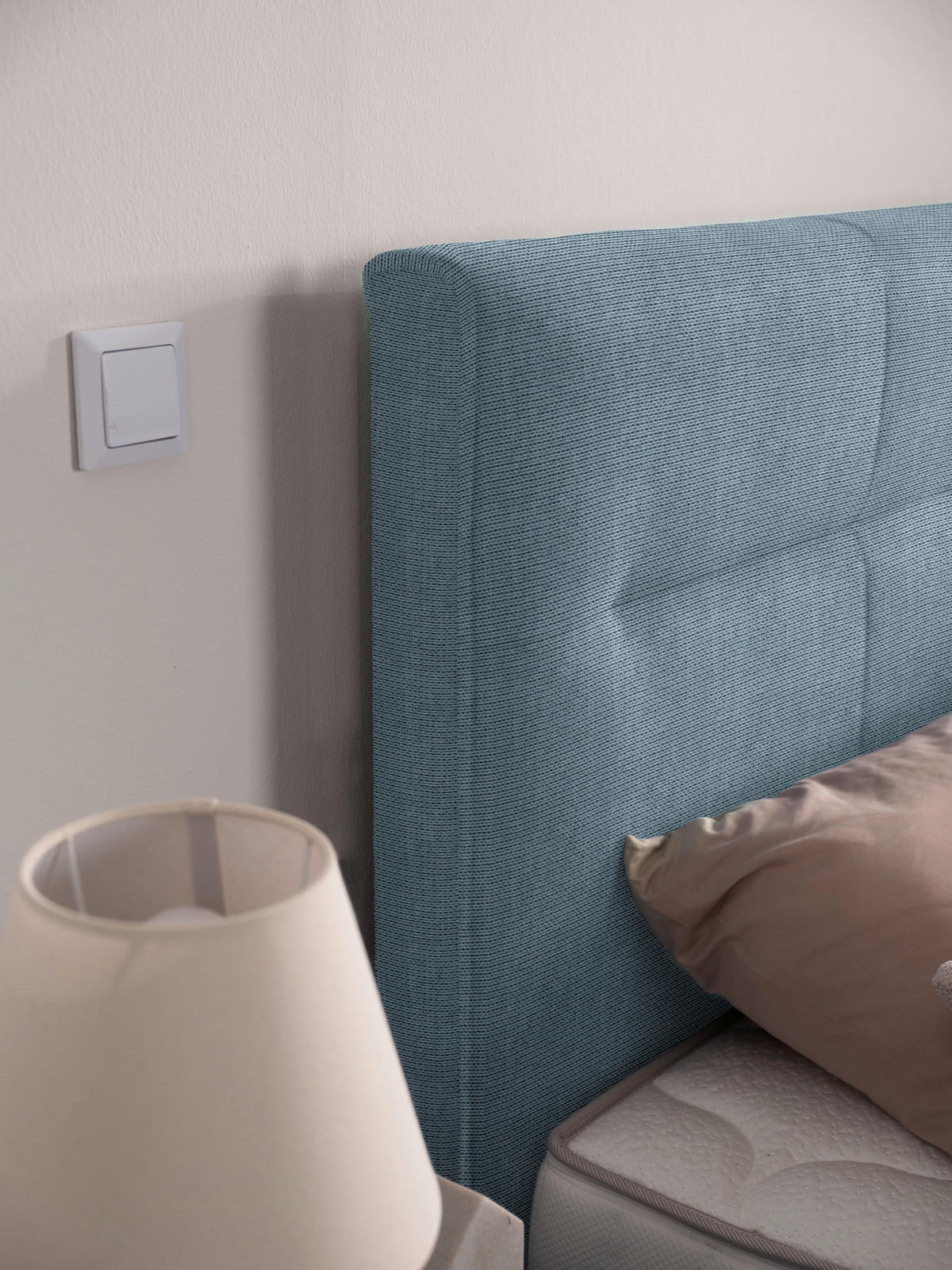 BOXSPRINGBETT 180/220 cm  in Blaugrau  - Blaugrau/Schwarz, Konventionell, Textil/Metall (180/220cm) - Esposa