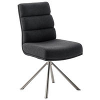 STUHL  Stoffauswahl, Typenauswahl, Sitzfläche 360° drehbar, Gestellauswahl Webstoff  Anthrazit, Edelstahlfarben  - Edelstahlfarben/Anthrazit, Design, Textil/Metall (47/90/64cm) - Dieter Knoll